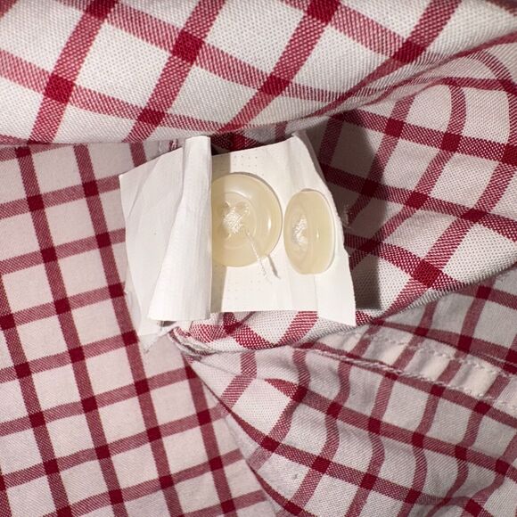 Johnnie O Maroon Plaid Long Sleeve Button Down Shirt Mens Medium/preppy/beachy - Picture 5 of 7